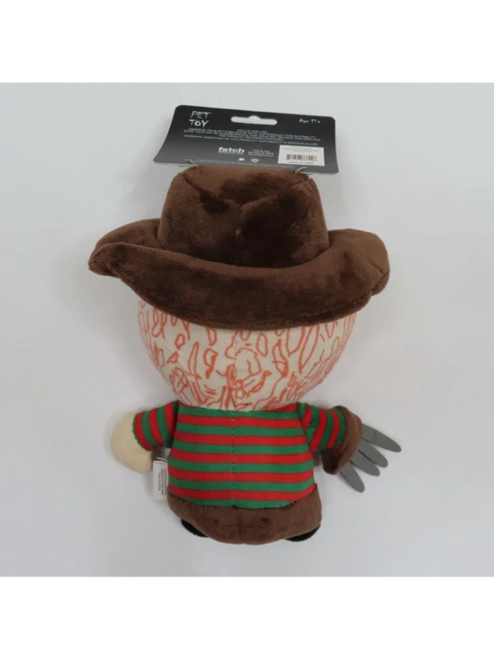 A Nightmare on Elm Street Freddy Krueger Plush Squeaker Dog Toy Horror Halloween
